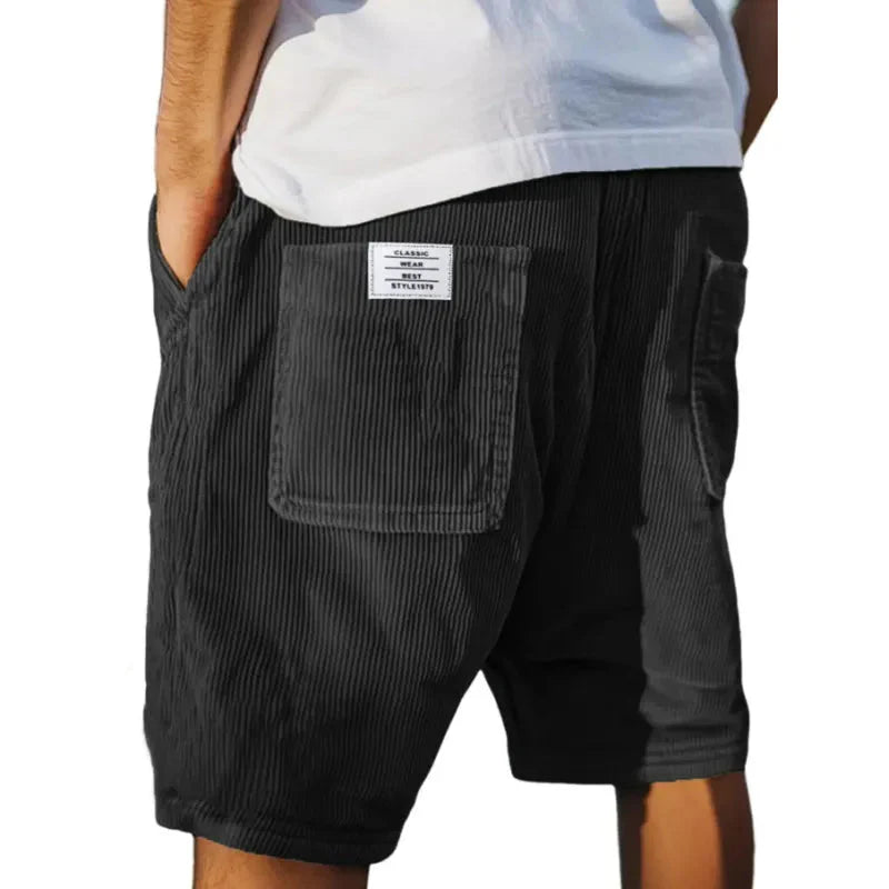 Victor Ribbed Velour Shorts – Elastic Waist