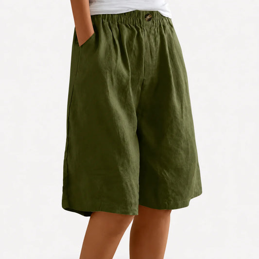 Femke High-Waist Cotton Bermuda Shorts