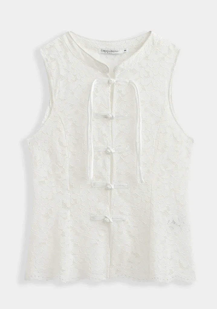 FLORA Floral Lace Top | Bow Detail · Fitted Silhouette · Feminine & Bold