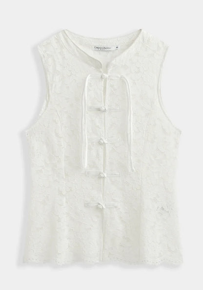 FLORA Floral Lace Top | Bow Detail · Fitted Silhouette · Feminine & Bold