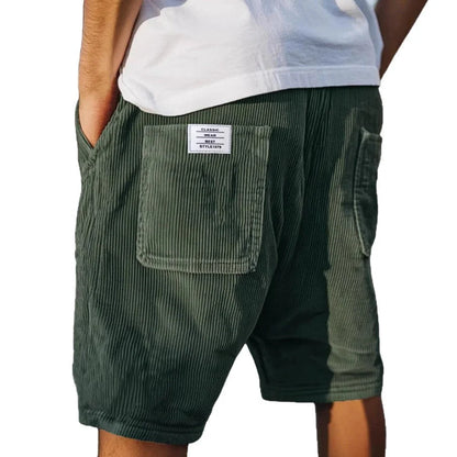 Victor Ribbed Velour Shorts – Elastic Waist