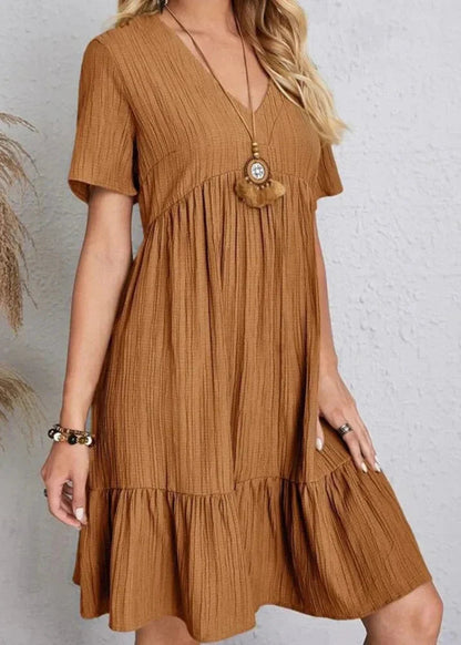 Héloïse V-Neck Dress – Short Sleeve