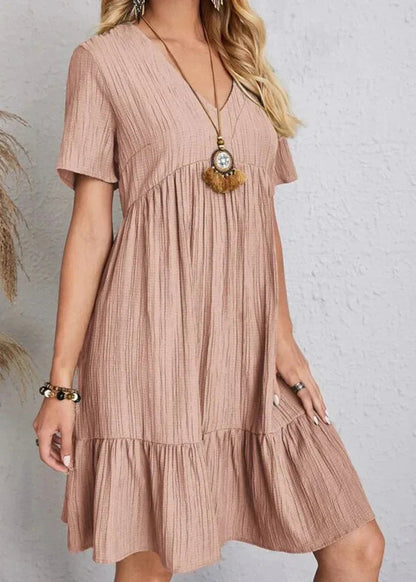 Héloïse V-Neck Dress – Short Sleeve