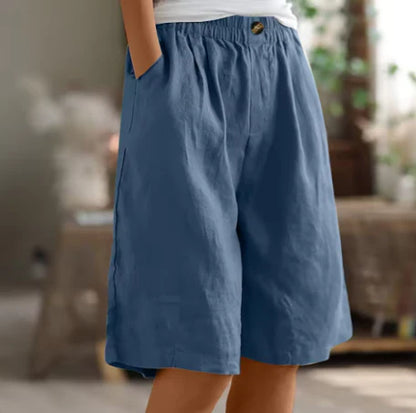 Femke High-Waist Cotton Bermuda Shorts