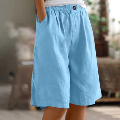 Femke High-Waist Cotton Bermuda Shorts