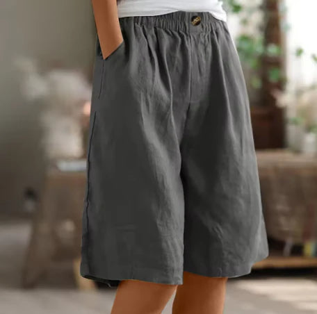 Femke High-Waist Cotton Bermuda Shorts