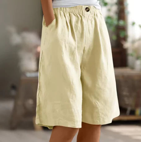 Femke High-Waist Cotton Bermuda Shorts