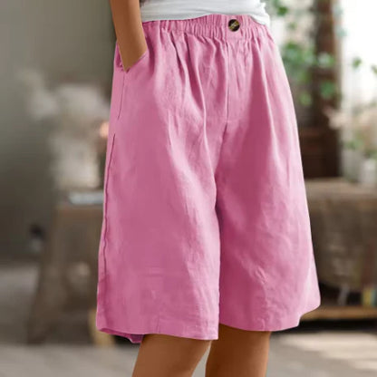 Femke High-Waist Cotton Bermuda Shorts