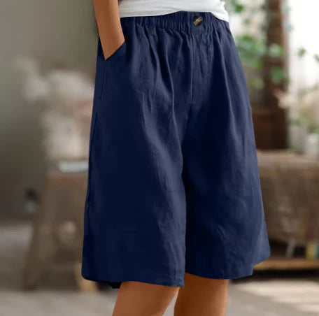 Femke High-Waist Cotton Bermuda Shorts