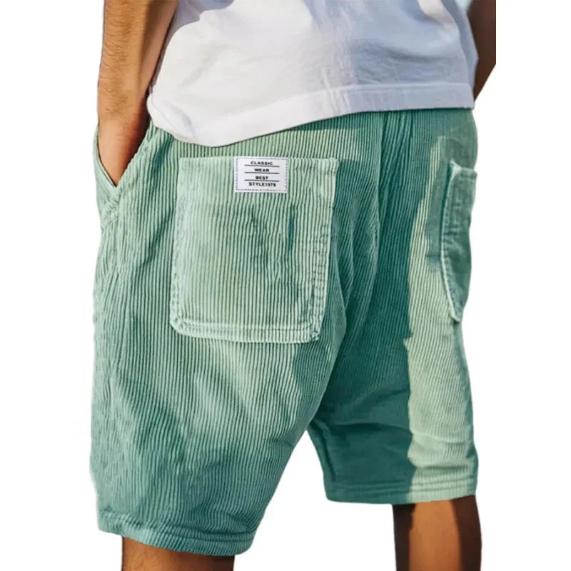 Victor Ribbed Velour Shorts – Elastic Waist