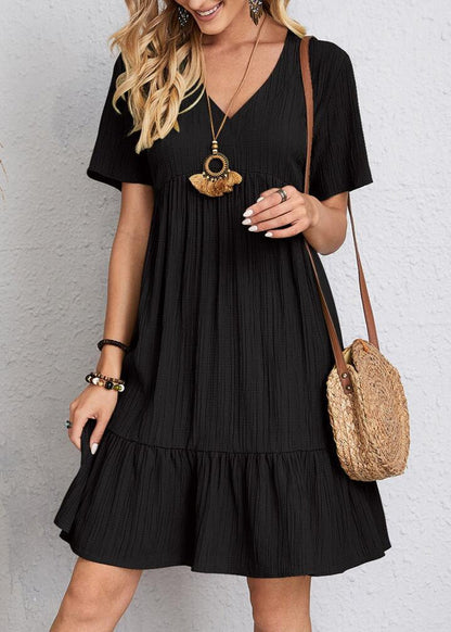 Héloïse V-Neck Dress – Short Sleeve
