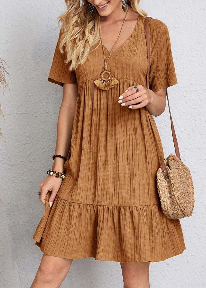 Héloïse V-Neck Dress – Short Sleeve