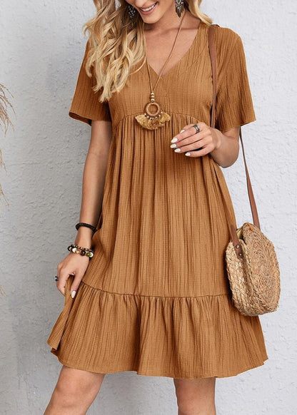 Héloïse V-Neck Dress – Short Sleeve
