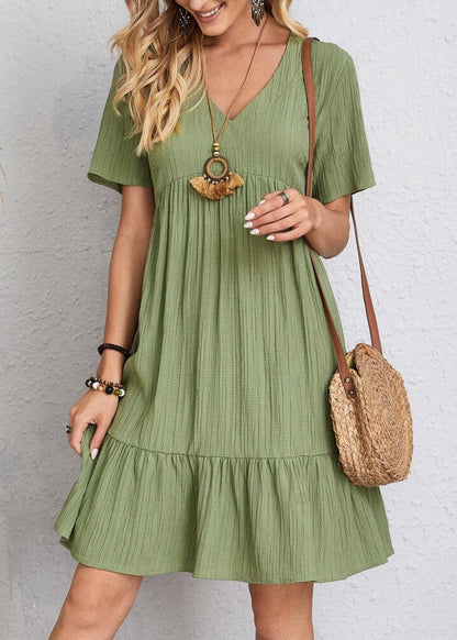 Héloïse V-Neck Dress – Short Sleeve