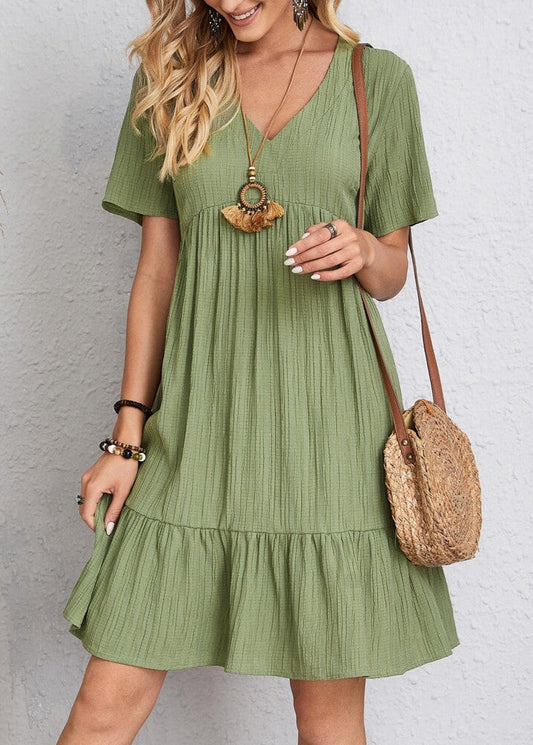 Héloïse V-Neck Dress – Short Sleeve