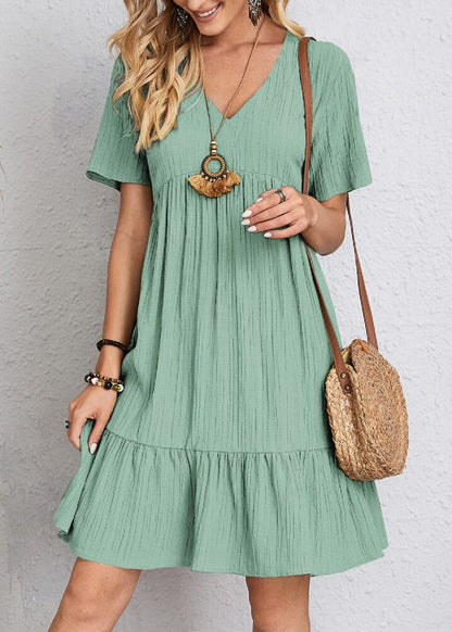 Héloïse V-Neck Dress – Short Sleeve