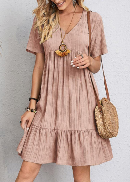 Héloïse V-Neck Dress – Short Sleeve